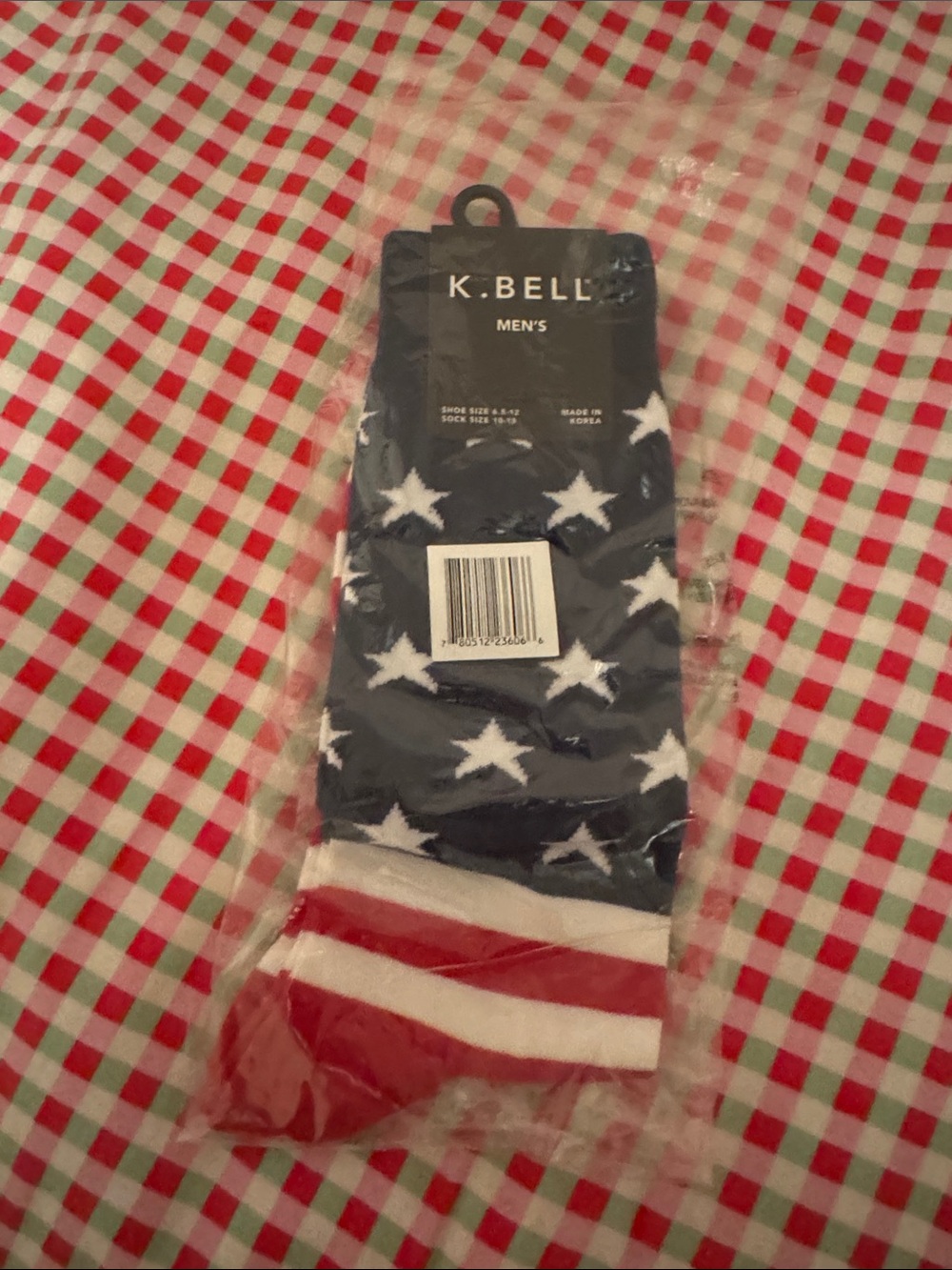 Men's Stars & Stripes Crew Socks - Navy, White & Red